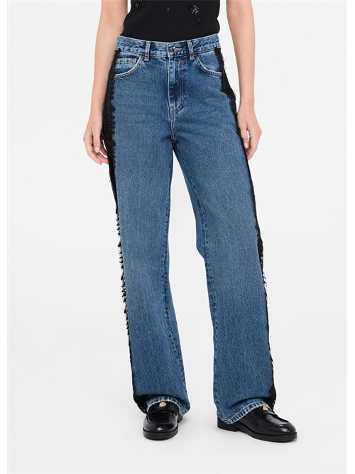 Jeans straight con pizzo LIU JO | UF5216D0290/78940